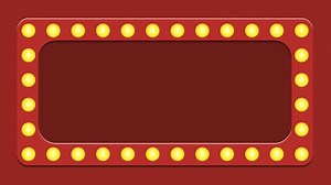 A red frame with flashing leds to attract attention with the inside blank for your text. Retro animated illustration, seamless loop