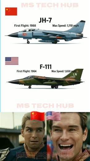 China JH-7 vs USA F-111 Fighter Jet ✈️ | Speed & Power Comparison #fighterjets #usa #china