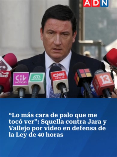 Este lunes, Arturo Squella, presidente del Partido Republicano, abordó, tras el comité político realizado en La Moneda, el polémico video publicado por las exministras Camila Vallejo y Jeannette Jara en defensa de la Ley de 40 horas. El líder republicano aseguró, “yo creo que es una de las cosas más cara de palo que me ha tocado ver durante el último tiempo”. Además, agregó que “si hay alguien responsable de que hoy estemos viviendo una crisis en materia de empleo, tiene nombre y apellido: se ll