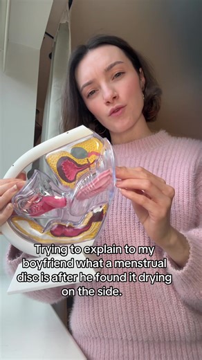 Showing your boyfriend how to put in a menstrual disc is peak girlhood 😅 #girlhoodaesthetic #bridgeton #periods #menstrualcup #boyfriend