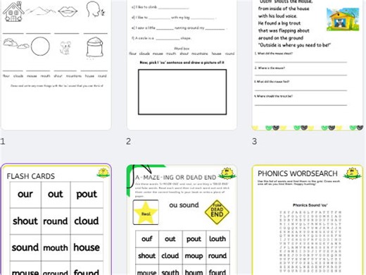 Phonics Sound 'ou' - The Ultimate Bundle | Teaching Resources