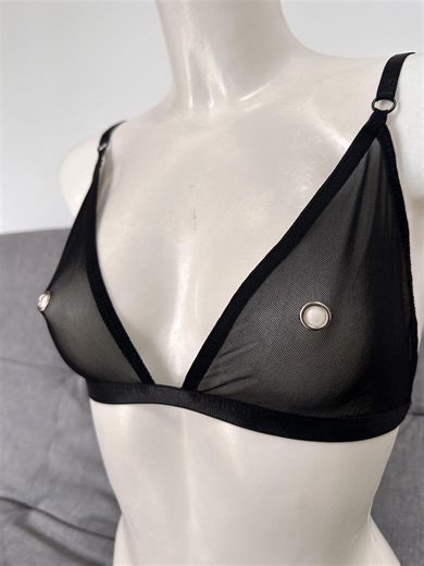 Soutien-gorge tétons ouverts, lingerie sexy transparente pour femme - Etsy France