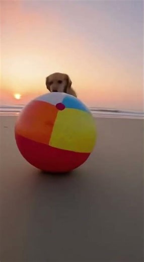 Golden Retriever's Beach Ball Soccer Fail is PURE Chaos! #DogBeachFail #GoldenRetrieverBeach