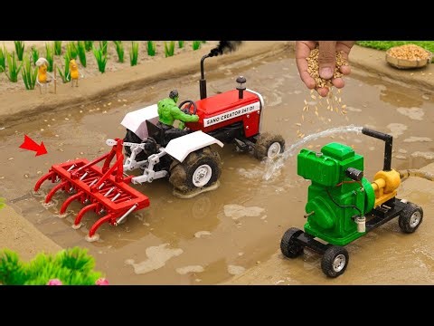 diy mini tractor cultivator science project | diesel engine water pump ‪@sanocreator‬
