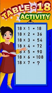 18 ka table with easy trick | table of 18 | 18 का टेबल | 18 ka pahada #tabletrick #Mathstable#shorts
