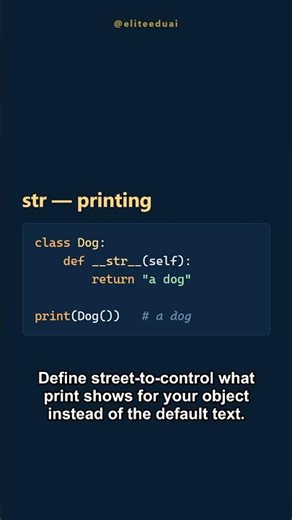 Python Dunder Methods (__str__, __len__) in 40s 🐍 #python #coding