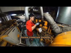 Servicing Caterpillar Engine 3512 on Ship