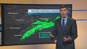 Rainfall warnings in effect across Nova Scotia
