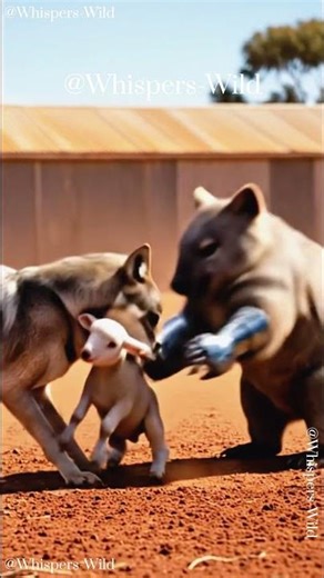 Wombat Smash Wolf – Dramatic Animal Battle To Save Baby Lamb #viral #smash #animalrescue #animals