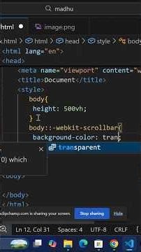 change scrollbar color by using html and css #coding #programming #css #html #shorts