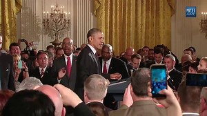"Give it up for the 2014 College Football National Champions!" —President Obama congratulating The Ohio State University Buckeyes: http://go.wh.gov/GmWeAY | The Obama White House