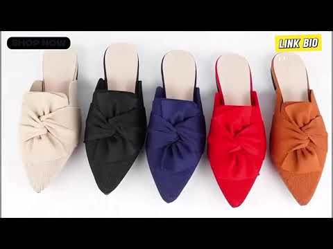 Women’s Knit Pointed Toe Slip On Mules