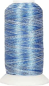 Threadart Variegated Polyester Embroidery Thread - 40wt - 1000m - 25 Colors Available - No. 1 - Denim