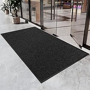 3′ x 5′ Front Doormat Indoor Outdoor Entrance, Commercial Door Mat Heavy Duty Trap Dirt and Moisture Entryway Floor mat, Custom Size Non Slip Rubber Backing Welcome Mat for High Traffic Area
