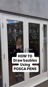 20K views · 609 reactions | ️HOW TO DRAW BAUBLE WINDOW ART using...