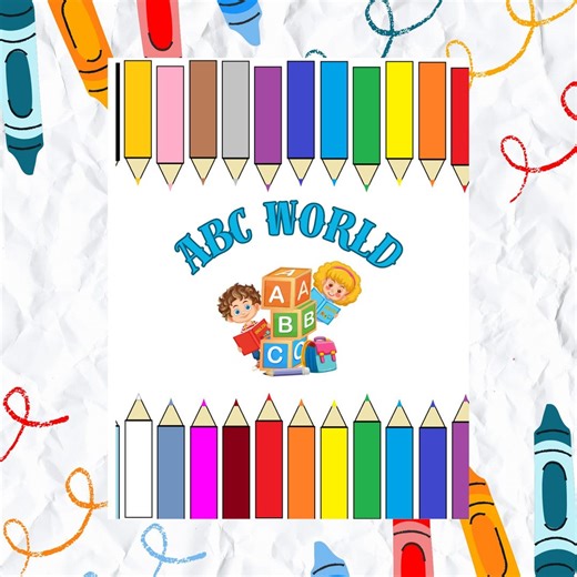 Colorful ABC World Kids Activity Book Printable | Alphabet Learning Workbook | Preschool ABC Worksheets | Homeschool Printables