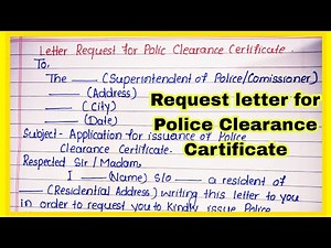 Request letter for police clearance certificate l