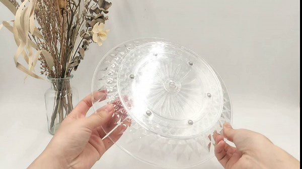 2 Pack 9.8 Inch Acrylic Lazy Susan Turntable, Plastic Rotating Round Lazy Susan Turntable, 360 Degree Organizer Turntable for Kitchen Bathroom Dining Table Countertops Cabinets Coffee