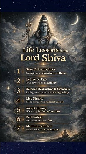 Life Lessons from Lord Shiva #shiva #lordshiva #lesson #spirituality