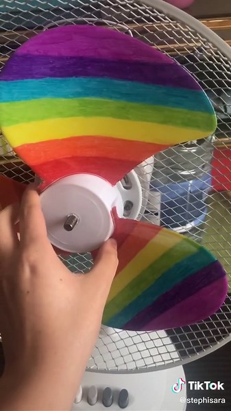 Made a cute DIY Rainbow Fan🌈 #rainbow #lgbt #diy #cute #scottish