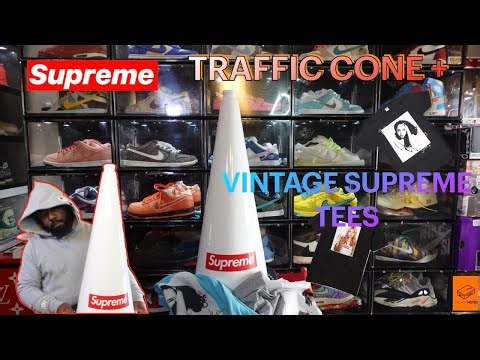 SUPREME WEEK 8 TRAFFIC CONE & VINTAGE SUPREME TEES REVIEW