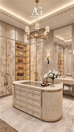 Luxury Dressing Room Interior Design | Bespoke Walk In Closet & Wardrobe Ideas by Antonovich Group