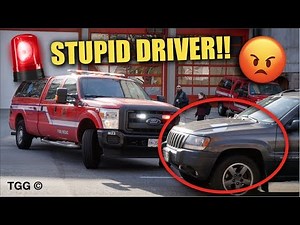 Don't Be This Guy!! - Dumb Drivers Block Fire Trucks - GIVE WAY!