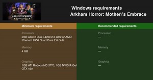 Arkham Horror: Mother's Embrace System Requirements — Can I Run Arkham Horror: Mother's Embrace on My PC?