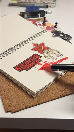 How to draw stranger things logo 🐥 #strangerthings #tutorial #diy