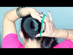 Simple juda hairstyle//Simple Juda Hairstyle for women//easy done by MonikaStyle🔥‪@MonikaStyle2Vlogs‬