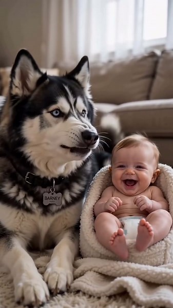 Barney sneezes and Zoe laughs
