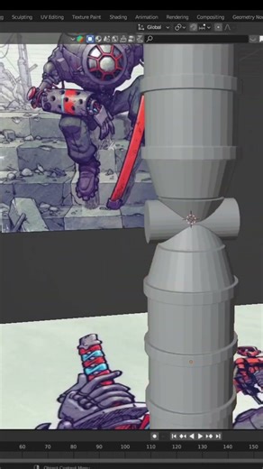 How I Made this Anime Robot #art #3dart #blenderart #blender