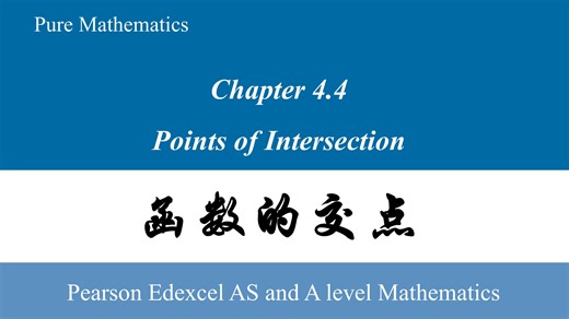 A-Level数学 P1｜4.4 函数的交点 Points of Intersection