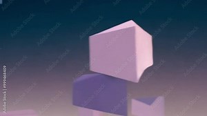 Abstract polygonal shapes forming and dissolving against a gradient background.