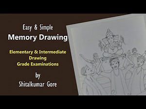Ganpati visarjan Memory drawing, Drawing Exam, Easy tutorial on Ganpati Festival, art master gore