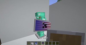 DIY American Flag Shield with Creeper Face in Minecraft
