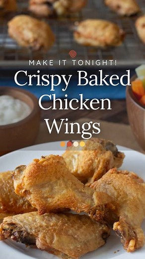 22 reactions | Crispy Baked Chicken Wings - Dinner Tonight! The full...