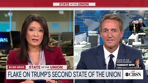 "I'm glad she's there": Jeff Flake on elevator activist at SOTU