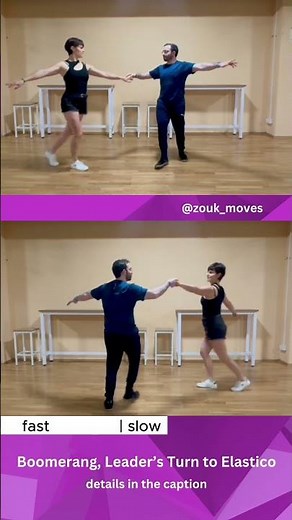 Boomerang with Leader's Turn to Elastico (@zouk_moves - Brazilian Zouk Moves Glossary, Tutorials)