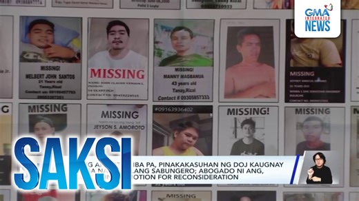 Maghahain ng motion for reconsideration ang kampo ng negosyanteng si Charlie "Atong" Ang matapos irekomenda ng Department of Justice na kasuhan siya dahil sa mga nawawalang sabungero. Kidnapping with homicide at kidnapping with serious illegal detention ang inirekomenda laban kay Ang at sa dalawampu't isang iba pa. | GMA News