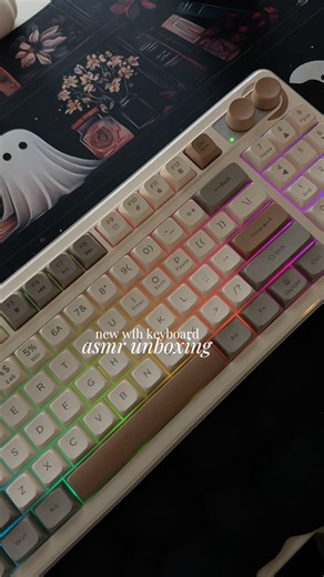 new wfh keyboard ⌨️ 🤍 #wfhsetup #workfromhomejob #wirelesskeyboard #keyboardasmr