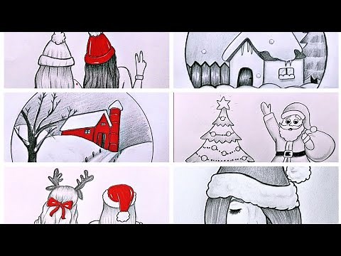6 dibujos navideños paso a paso/ Trucos sencillos para dibujar a lápiz