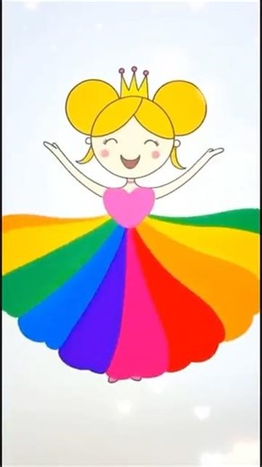 How to Draw a Cute Rainbow Princess Step by Step #shorts #drawing