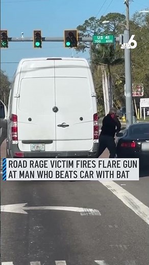 Road rage victim fires flare gun at man who beat car with baseball bat