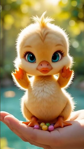 A tiny duckling, a warm hand, and endless happiness! 🌞🐥✨”