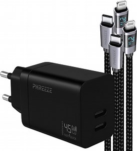 Snellader geschikt voor iPhone en iPad - Usb C power adapter met geschikt voor... | bol