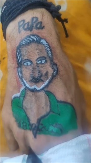 Color portrait hand tattoo #portraittattoo #handtattoo #viral #worldsbesttattoos #besttattoos