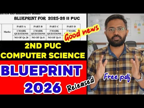 2nd PUC Computer Science Blueprint for Annual Exam 2026 Karnataka board