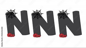 Halloween alphabet letters with white background. Animated halloween letters for invitations, greeting card, birthday, logo, poster and other.