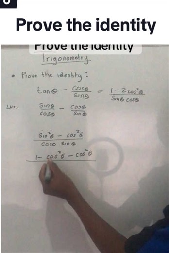 Mathematics (Trigonometry: Prove the identity, grade 10/11/12) #trigonometry #mathematics #trigidentities #tutor #grade11